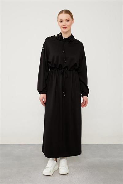 Levidor - Beli Tünelli Pat Detaylı Elbise 330137
