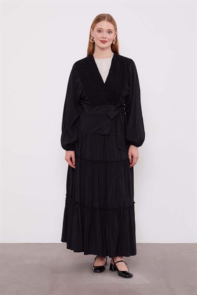 Levidor - Dantel Detaylı Kimono ve Pileli Etek Takım 100802