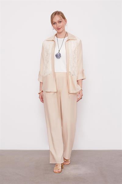 Levidor - Dantel Detaylı Üçlü Ceket Takım 150984