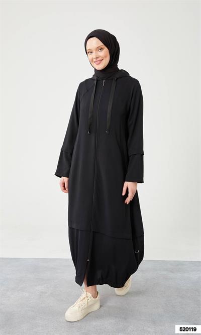 Levidor - Etek Ucu Büzgülü Ferace 520119
