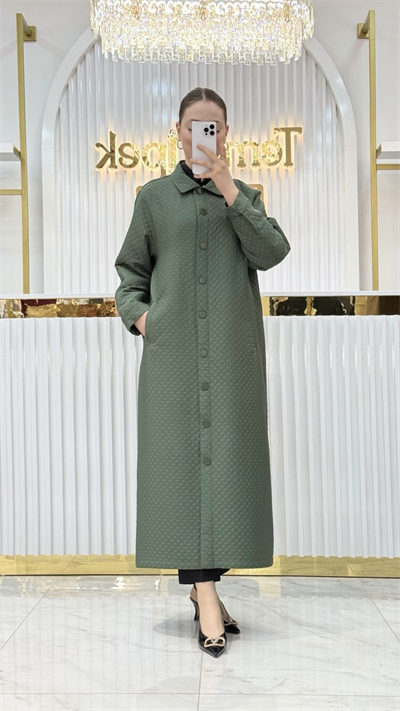 Levidor - Kapitone Boydan Çıtçıtlı Cepli Pardesü 540049