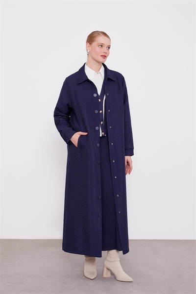 Levidor - Kapitone Boydan Çıtçıtlı Cepli Pardesü 540049