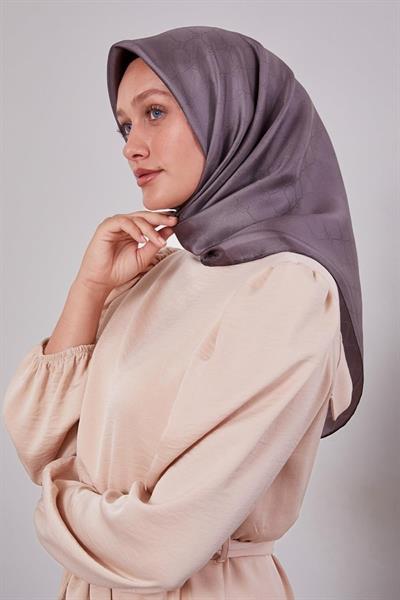 Levidor - Kenar Şeritli Monogram İpek Eşarp I-1555