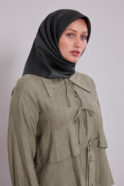 Levidor - Kenar Şeritli Monogram İpek Eşarp I-1555