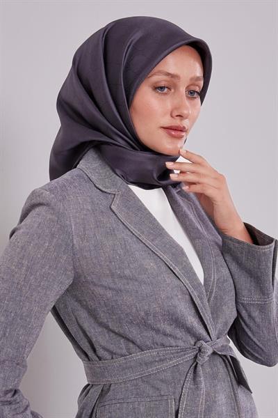 Levidor - Kenar Şeritli Monogram İpek Eşarp I-1555