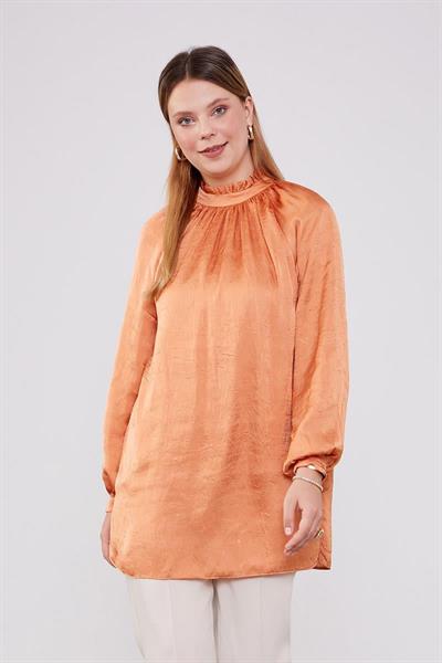 Levidor - Yakadan Ön Ortalara Büzdürmeli Model Tunik 220021