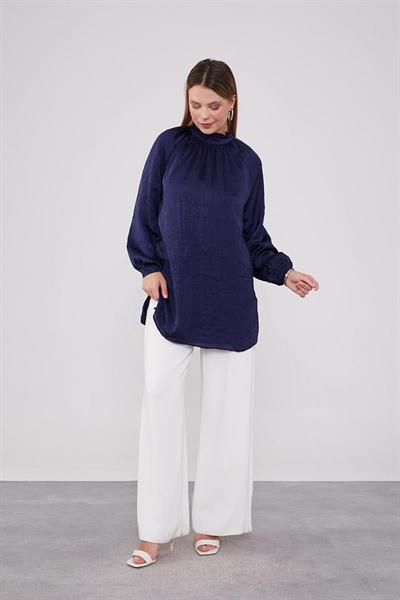 Levidor - Yakadan Ön Ortalara Büzdürmeli Model Tunik 220021
