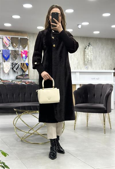 Matex - Örgü Kol Detaylı Angora Kaban 6093