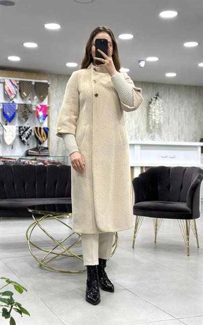 Matex - Örgü Kol Detaylı Angora Kaban 6093