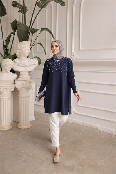 Merserize İncili Taşlı Tunik 140165