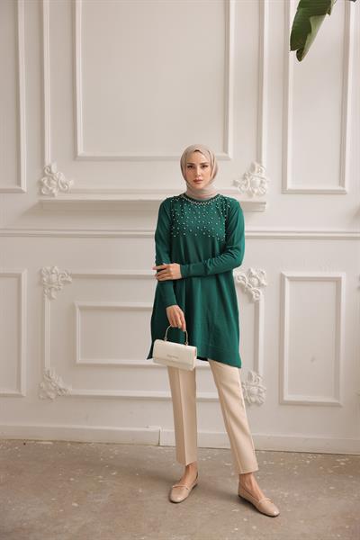 Merserize İncili Taşlı Tunik 140165