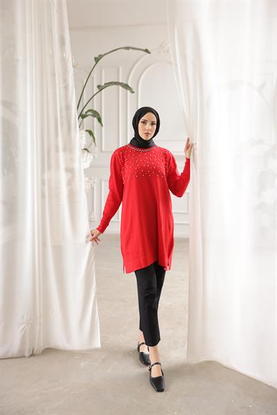 Merserize İncili Taşlı Tunik 140165