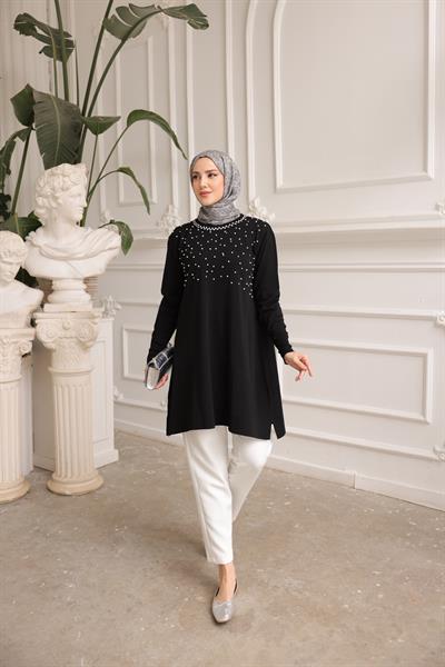 Merserize İncili Taşlı Tunik 140165