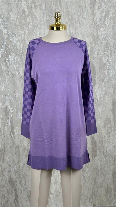 Merserize Kolu Desenli Tunik 140180