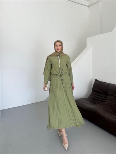 Önü Taşlı Bağlamalı Etekli Takım 2504001