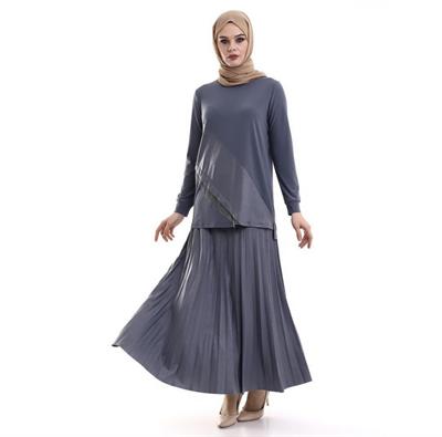 Örme Krep Etekli İkili Takım 1193