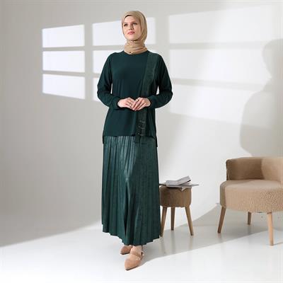 Örme Krep Kumaş Etekli Takım 1408