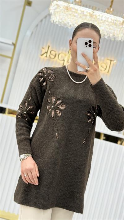 Oslo Pul Nakışlı Simit Yaka Tunik 7723