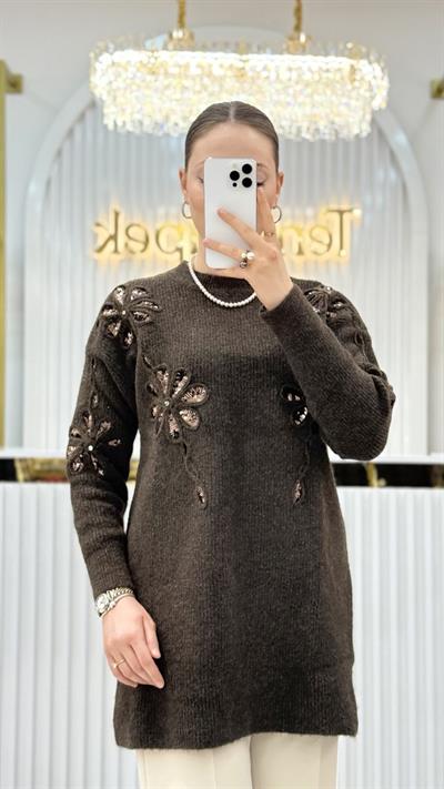Oslo Pul Nakışlı Simit Yaka Tunik 7723
