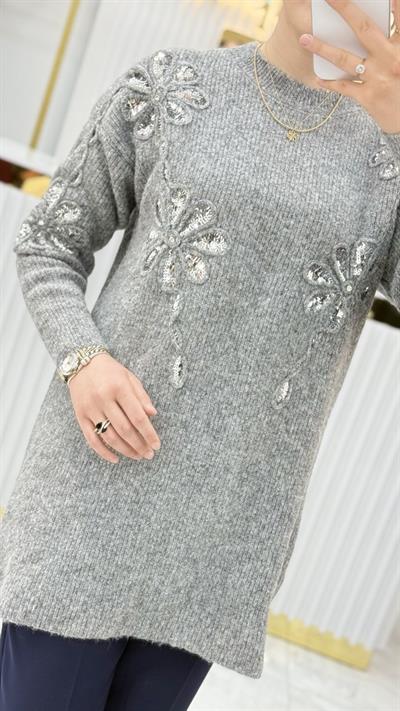 Oslo Pul Nakışlı Simit Yaka Tunik 7723