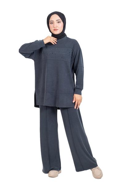 Pike Kumaş Taş Detaylı Pantolonlu Takım 3295