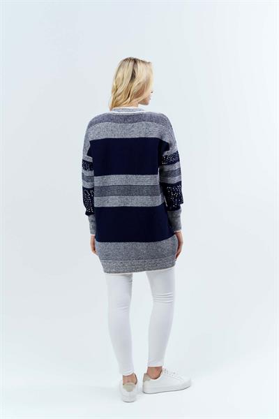 Pullu Çizgili Oversize Tunik 7592