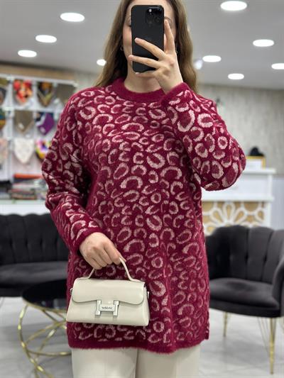 Simli Angora Leoparlı Tunik 140116
