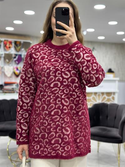 Simli Angora Leoparlı Tunik 140116
