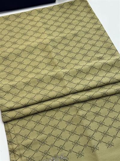 Siyane - Çift Taraflı Pamuk Jakar Monogram Şal 03187
