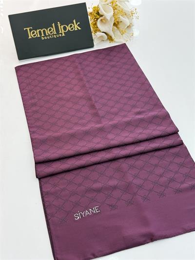 Siyane - Çift Taraflı Pamuk Jakar Monogram Şal 03187