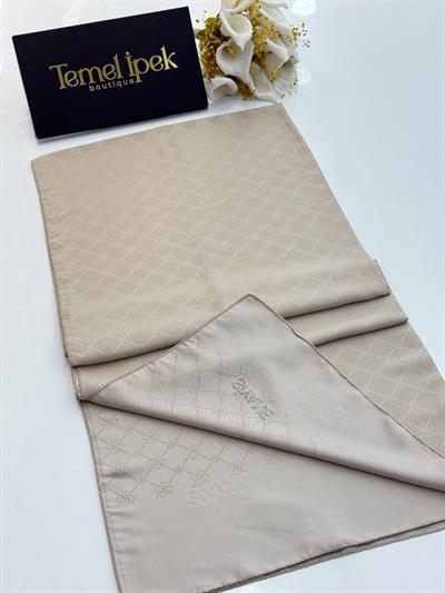 Siyane - Çift Taraflı Pamuk Jakar Monogram Şal 03187