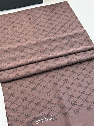 Siyane - Çift Taraflı Pamuk Jakar Monogram Şal 03187