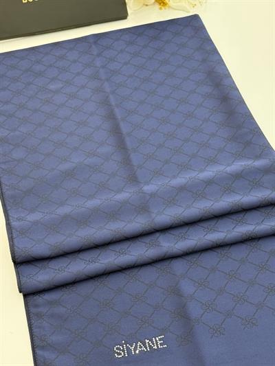 Siyane - Çift Taraflı Pamuk Jakar Monogram Şal 03187