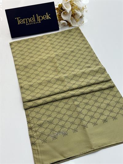 Siyane - Çift Taraflı Pamuk Jakar Monogram Şal 03187