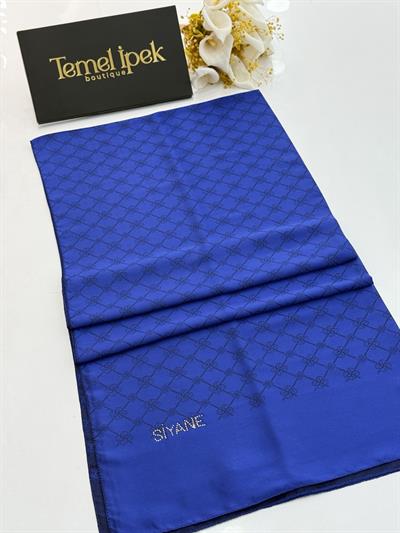 Siyane - Çift Taraflı Pamuk Jakar Monogram Şal 03187