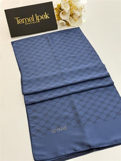 Siyane - Çift Taraflı Pamuk Jakar Monogram Şal 03187