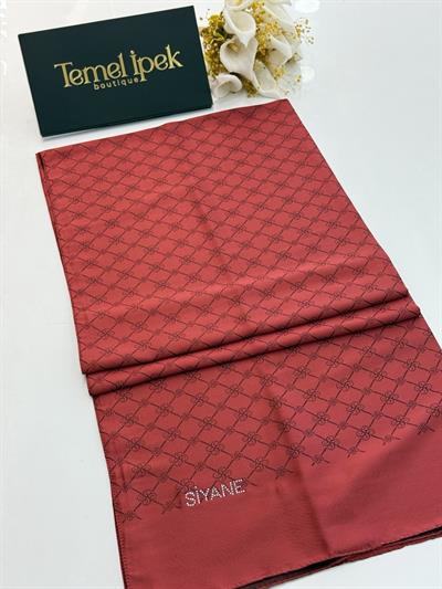 Siyane - Çift Taraflı Pamuk Jakar Monogram Şal 03187