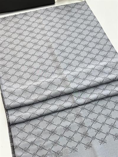 Siyane - Çift Taraflı Pamuk Jakar Monogram Şal 03187