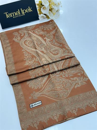 Siyane - Desenli Pamuklu Kumaş Şal 03198