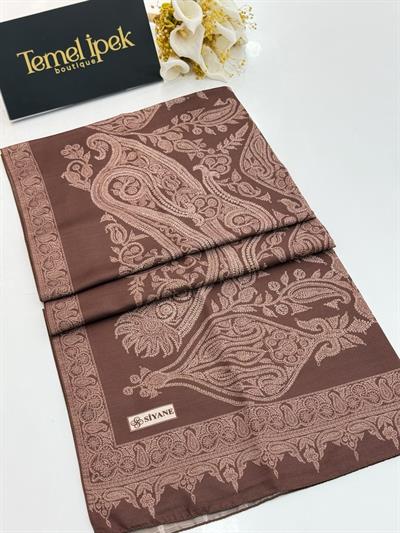 Siyane - Desenli Pamuklu Kumaş Şal 03198