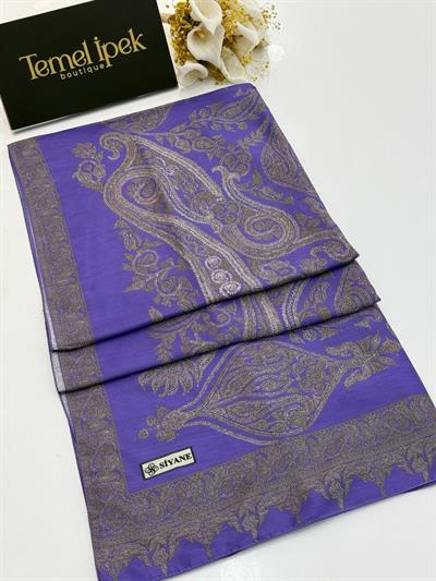 Siyane - Desenli Pamuklu Kumaş Şal 03198