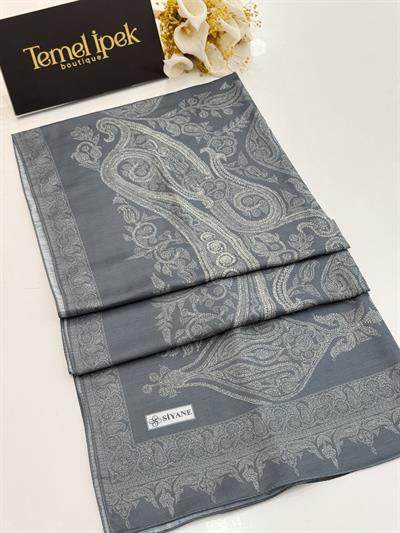 Siyane - Desenli Pamuklu Kumaş Şal 03198