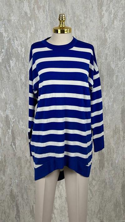 Soğuk Tuşe Oversize Çizgili Tunik 14854