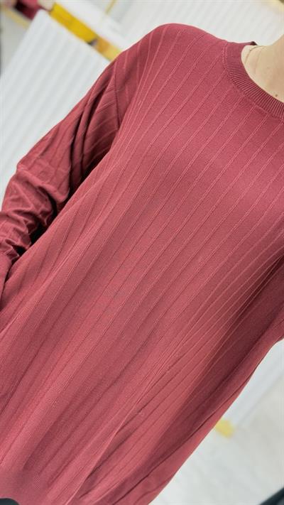Soğuk Tuşe Oversize Fitilli Tunik 140290