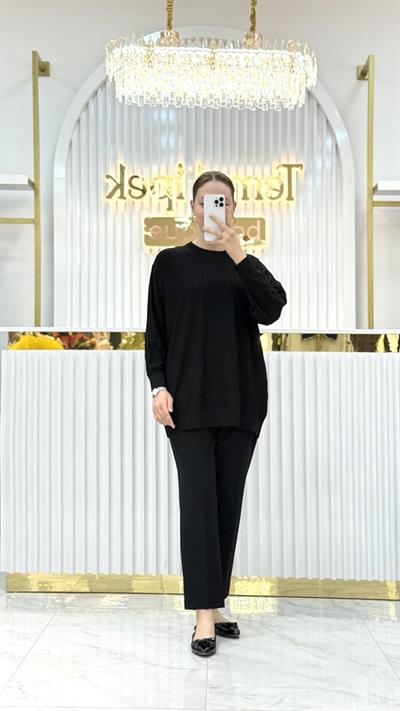 Soğuk Tuşe Oversize Fitilli Tunik 140290