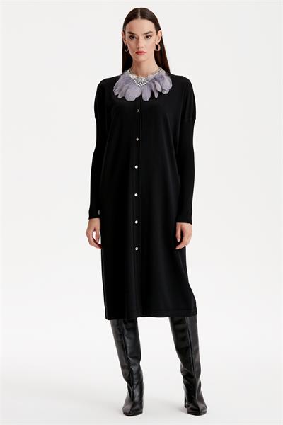 Tığ Triko - Önden Düğmeli Rayon Hırka 21246.1