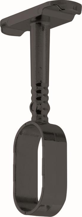 Flanş tavana monte oval açık siyah 16mm