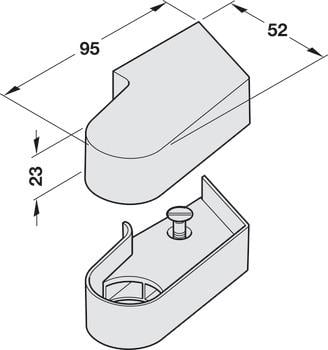 Koruyucu kapak gümüş 95x59x23mm