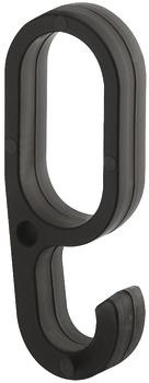 Askı borusu kancası oval siyah 23mm