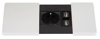 V-PAD Priz, 1priz/2USB, beyaz